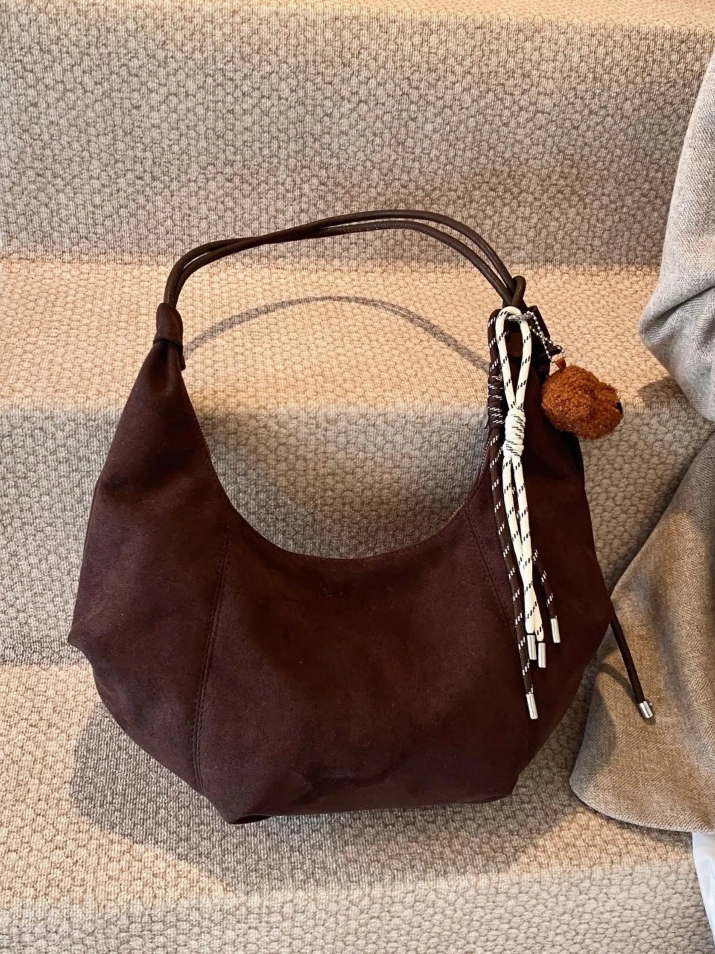 Suède Schouder tas Boho Stijl met Leuke Details