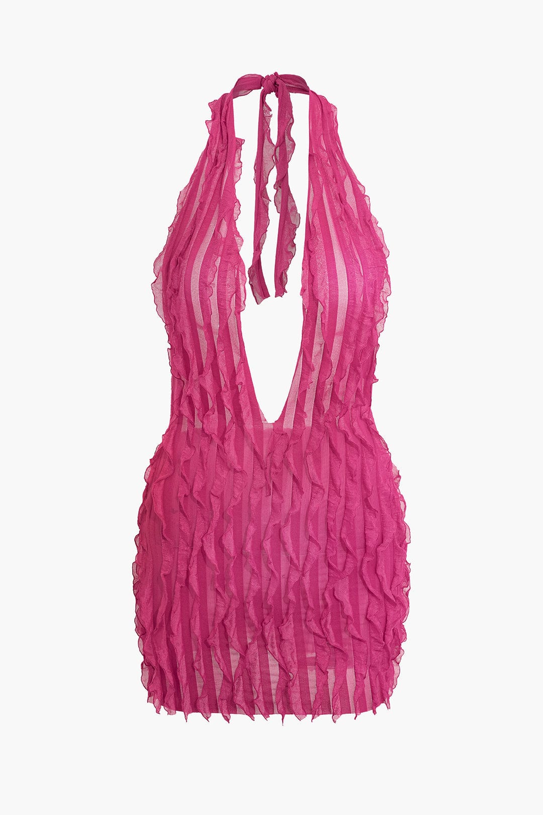 Korte Transparante Mini-jurk Diepe Halslijn Sexy Dame