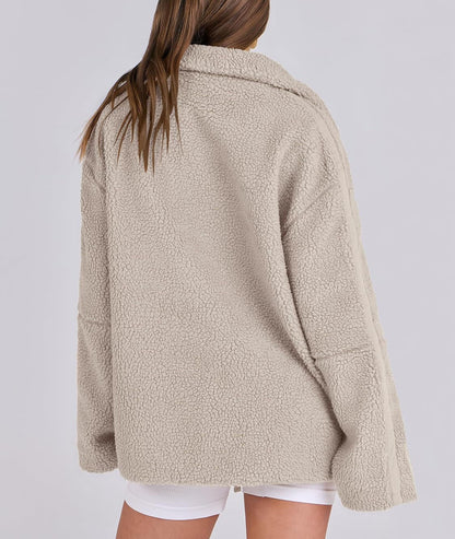 Dames Fleece Winterjas Warm en Zachte Oversized
