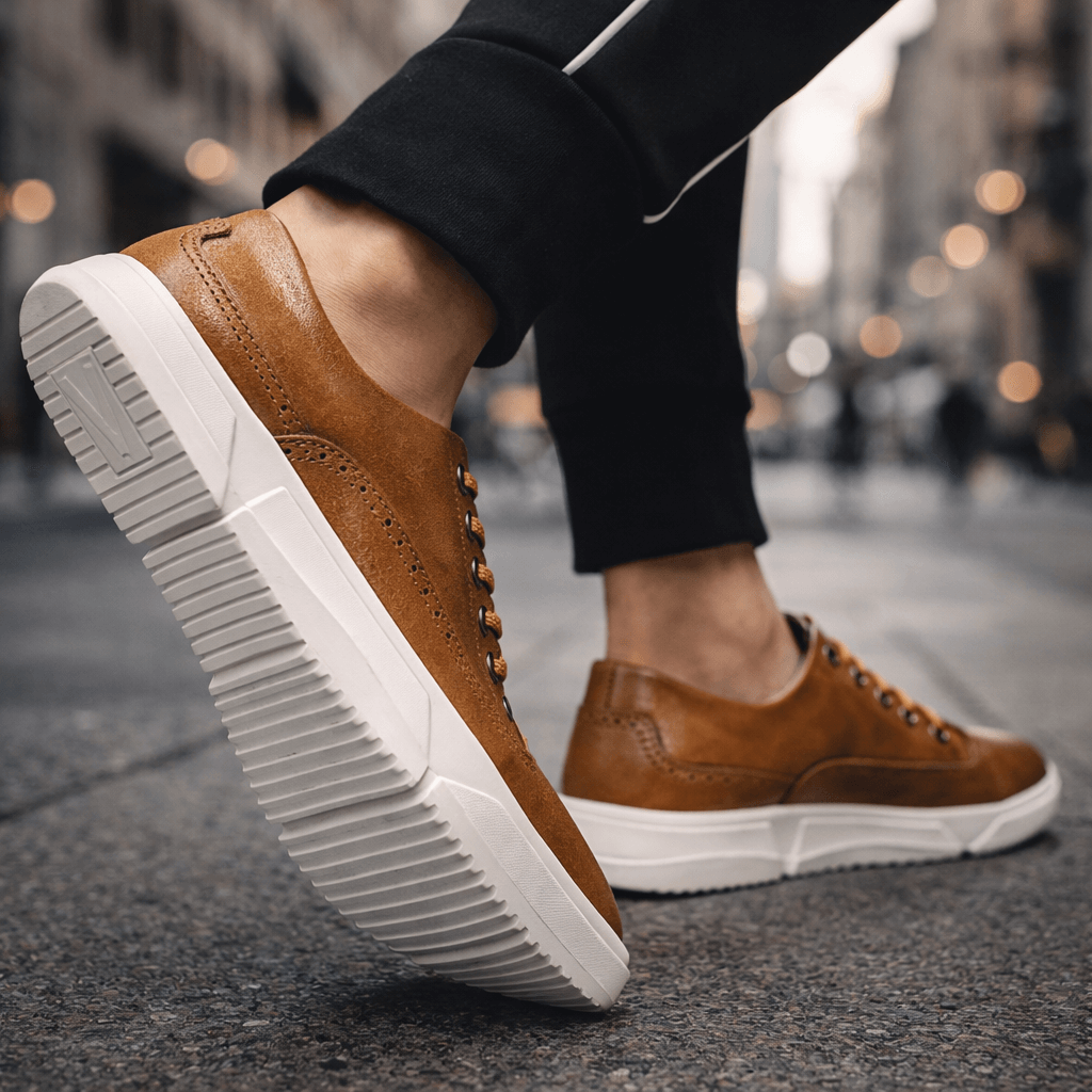 Heren Leren Sneakers Comfortabel voor Dagelijks Gebruik