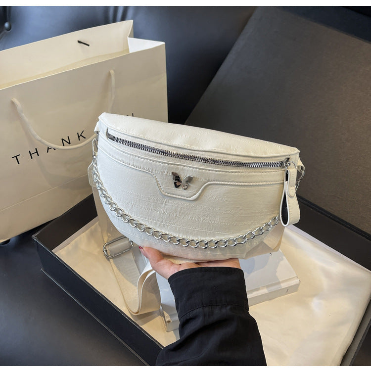 Dames Crossbody Tas met Ketting Detail Hippe Stijl → Dames Crossbody Tas Ketting Detail Chic Design