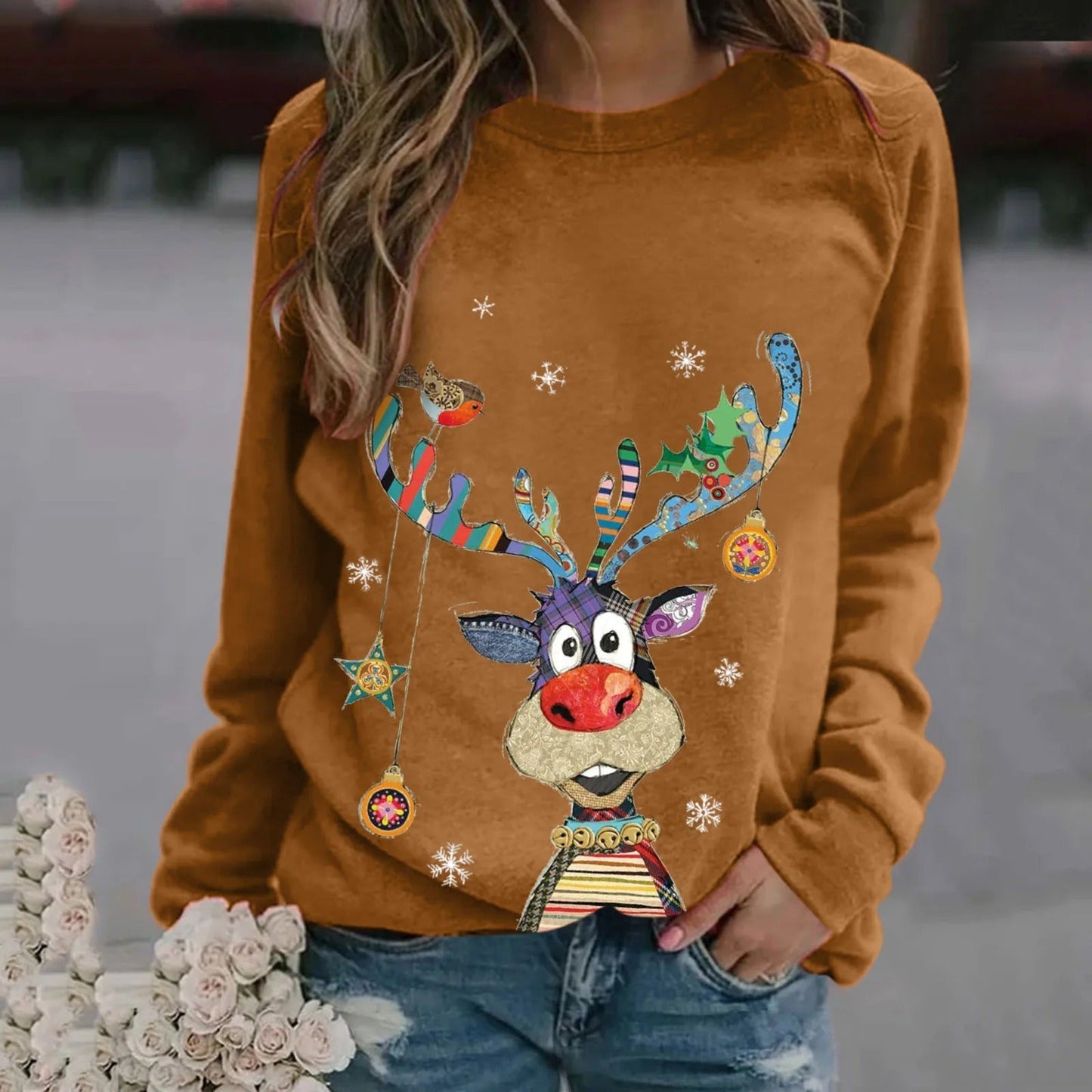 Kersttrui Girocollo voor Vrouw Warm en Comfortabel