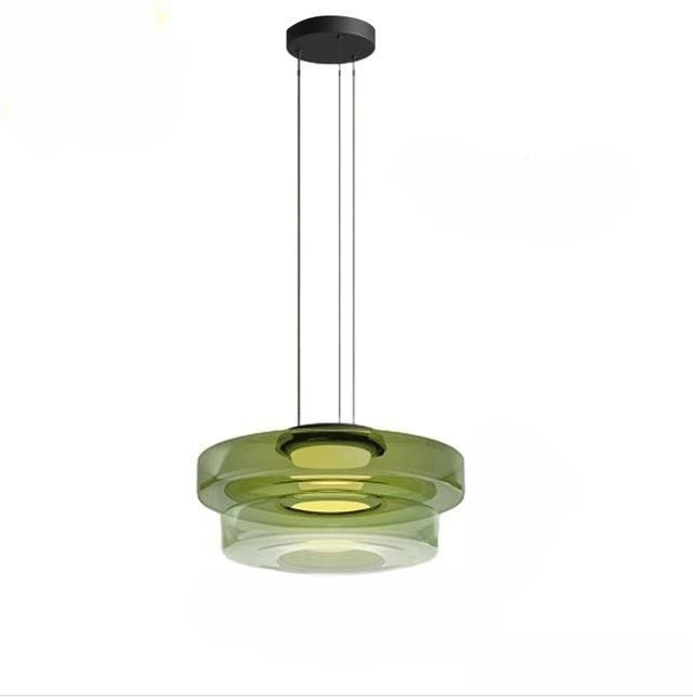 Zenor gelaagde hanglamp glas amber eetkamer woonkamer design verlichting modern gelaagd glaslamp
