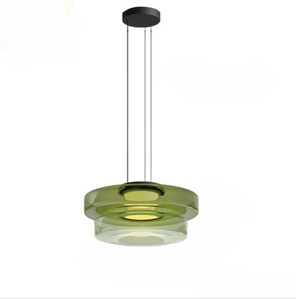 Zenor gelaagde hanglamp glas amber eetkamer woonkamer design verlichting modern gelaagd glaslamp