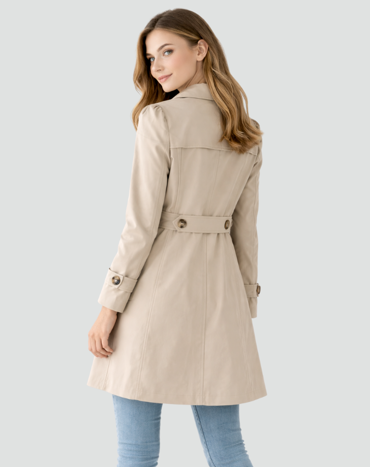 Dames Trenchcoat Lichtgewicht Klassieke Stijl met Revers