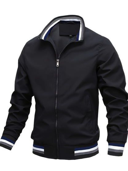 Herfst Winter Jas Polyester Effen Donkerblauw Casual