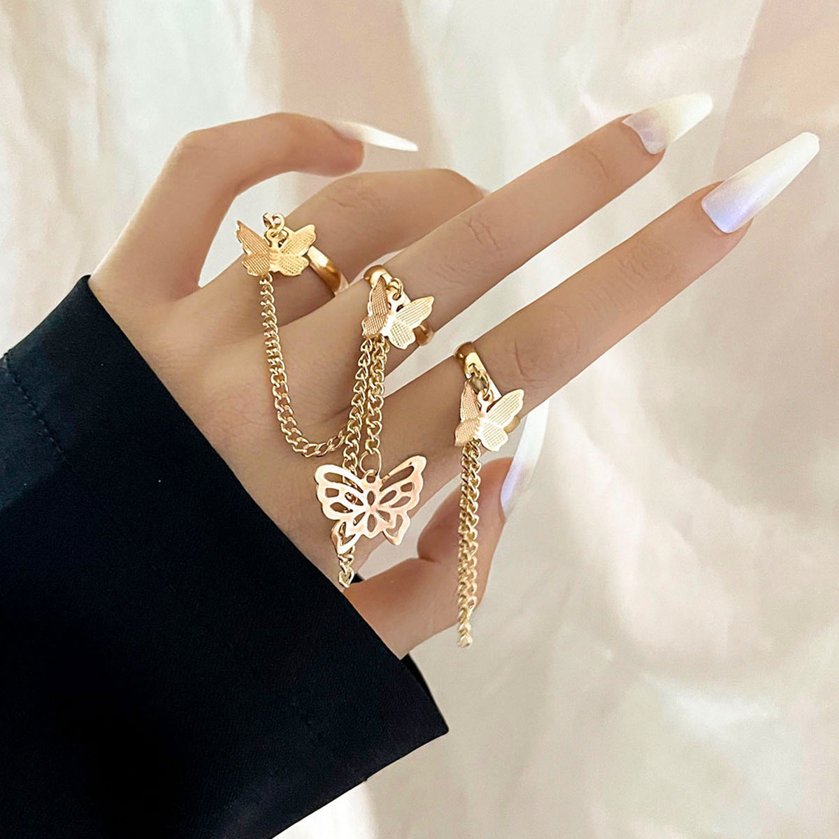 Vlindersieraden Set voor Dames met Ring Armband en Ketting