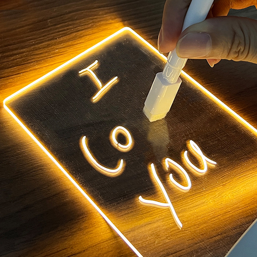 Schrijfbaar Nachtlampje met LED-Verlichting – Creatief Memobord voor Berichten en Notities
