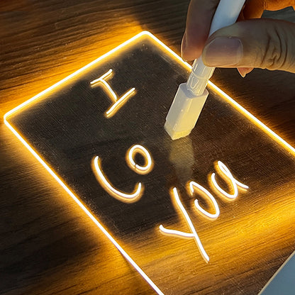 Schrijfbaar Nachtlampje met LED-Verlichting – Creatief Memobord voor Berichten en Notities