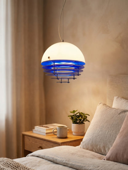 Stijlvolle Hanglamp Bauhaus Design Oranje-Wit Sfeerverlichting voor Moderne Interieurs