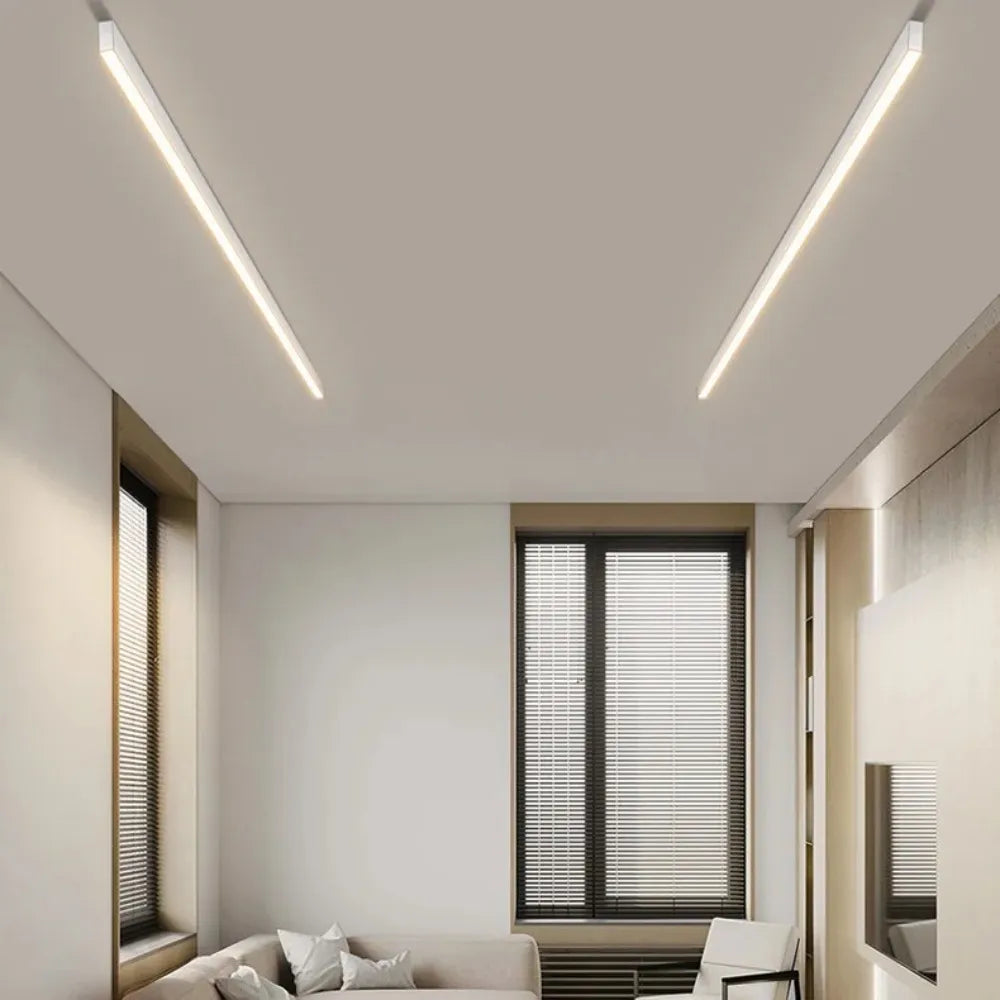LED plafondlamp zwart langwerpig modern voor woonkamer hal slaapkamer minimalistische plafondverlichting binnen