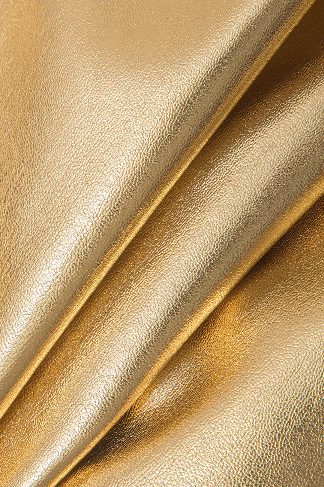 Korte Gouden Minirok met Hoge Taille Glanzend Metallic