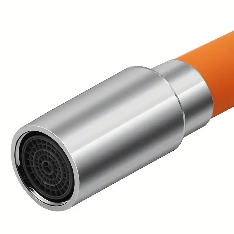 Flexibele Kraanverlenger 360° Buigbaar Siliconen Keuken Bad Zwart Oranje