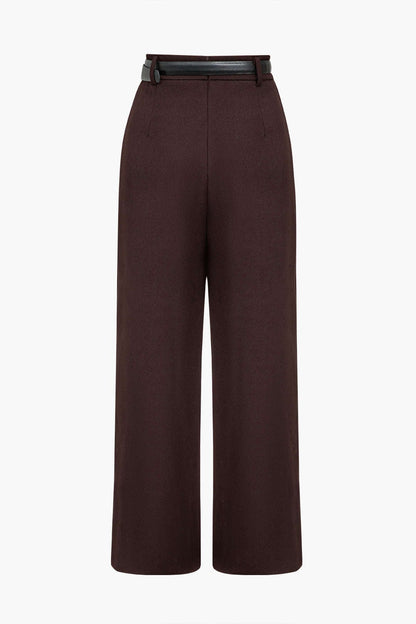 Hoge Taille Broek met Wikkeldetail voor Elegante Vrouwen