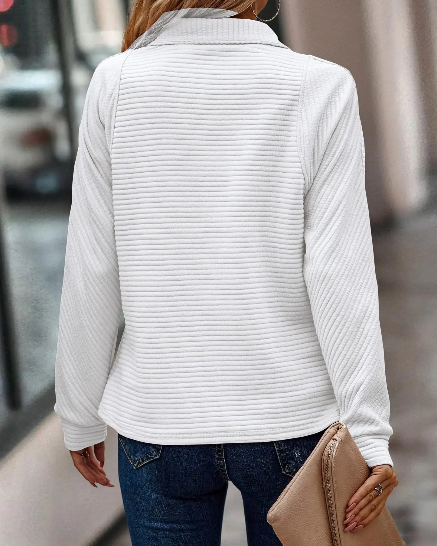 Dames Trui Rits V-Hals Elegante Design