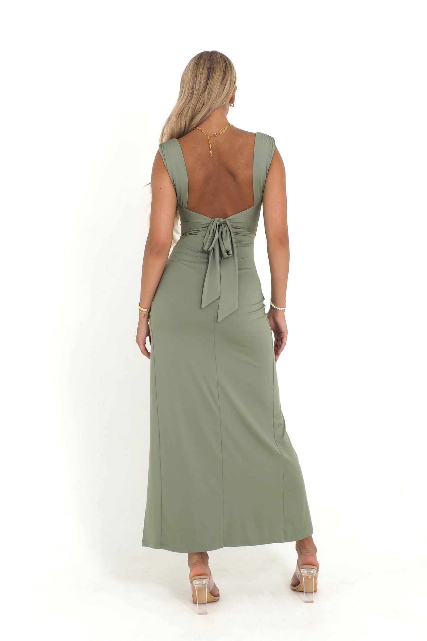Midi Jurk met Stijlvolle Cravatte Detail