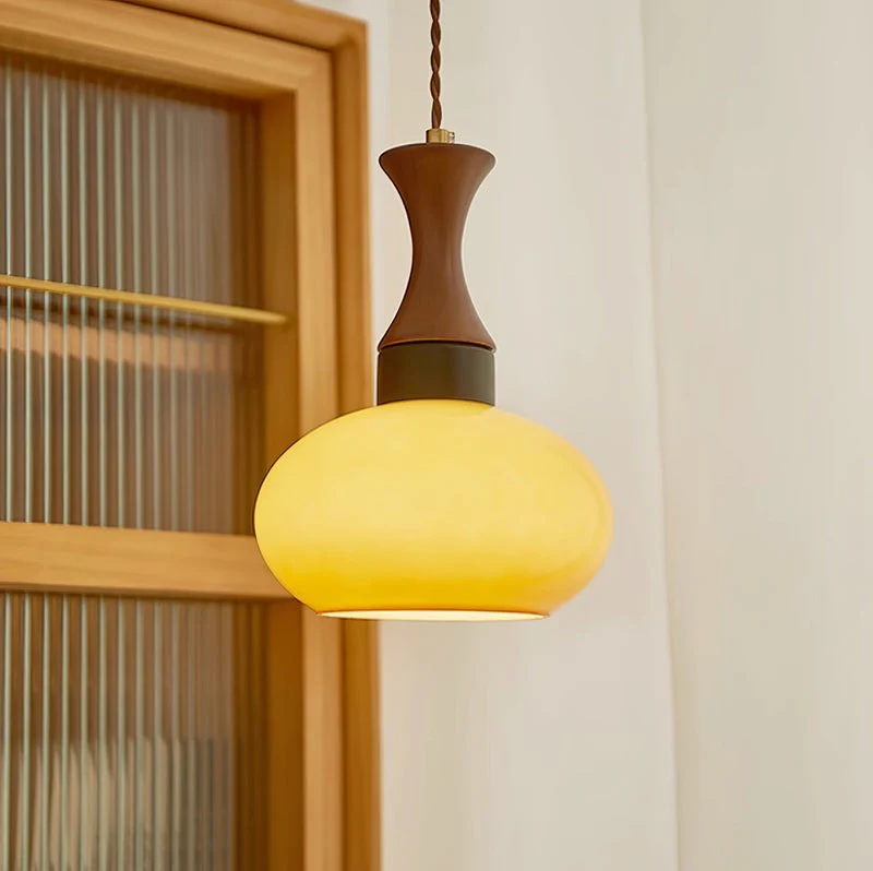 Hanglamp Glas Hout E27/E26 Woonkamer Eetkamer Slaapkamer Retro Vintage Verlichting
