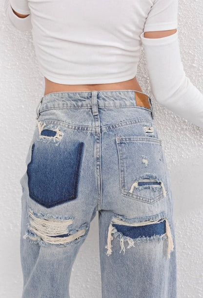 Ripped Jeans Comfortabele Vintage Denim Broek voor Mannen