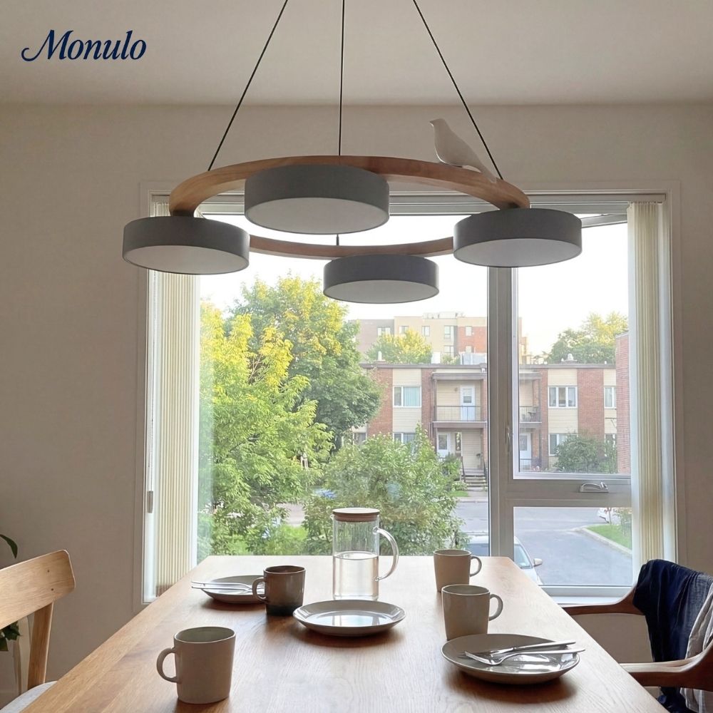 Decoratieve Vogelkroonluchter met Gekleurde Cirkels voor Eetkamer en Woonkamer