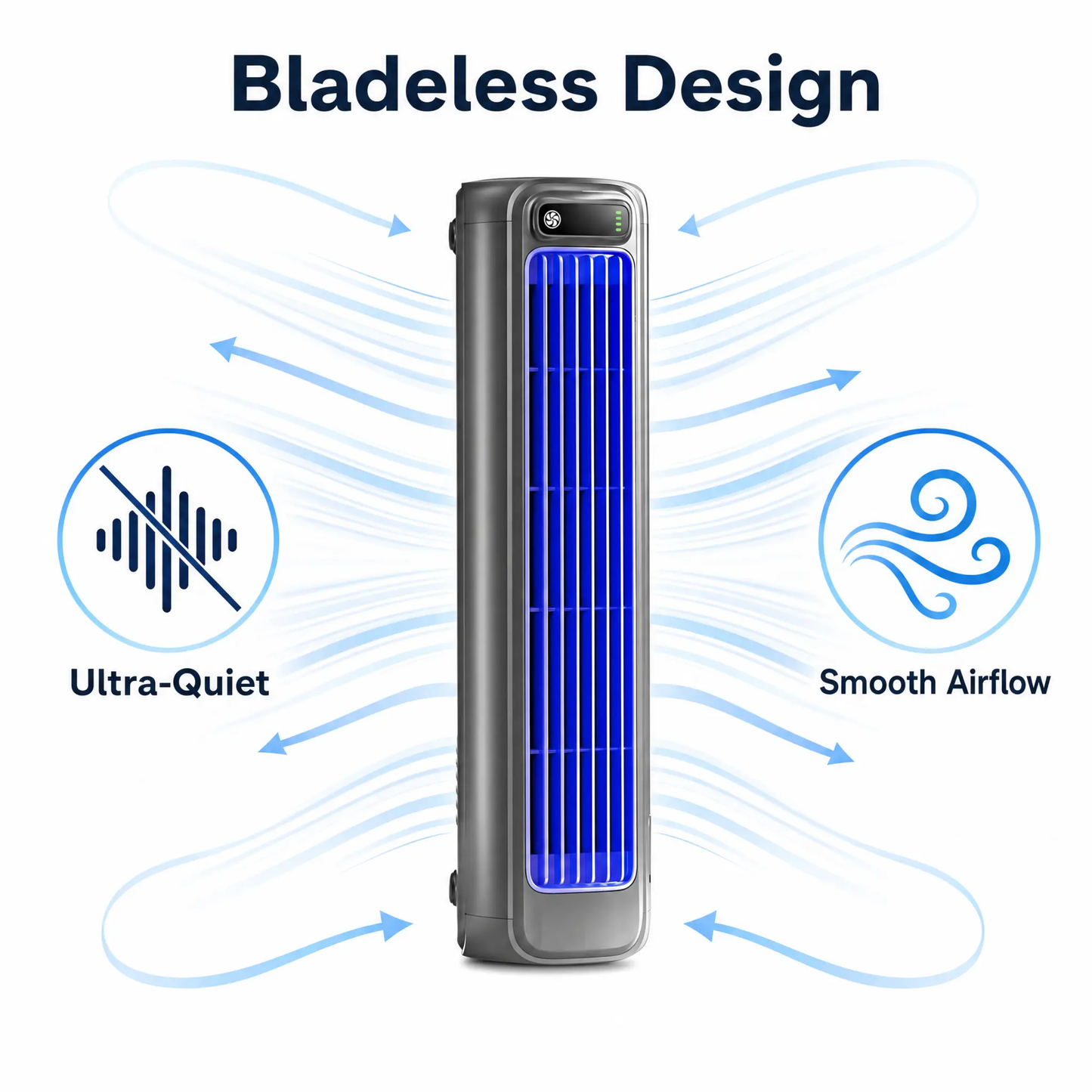 Oplaadbare Draadloze Persoonlijke Ventilator 12 Uur Batterijduur Bladeless Design