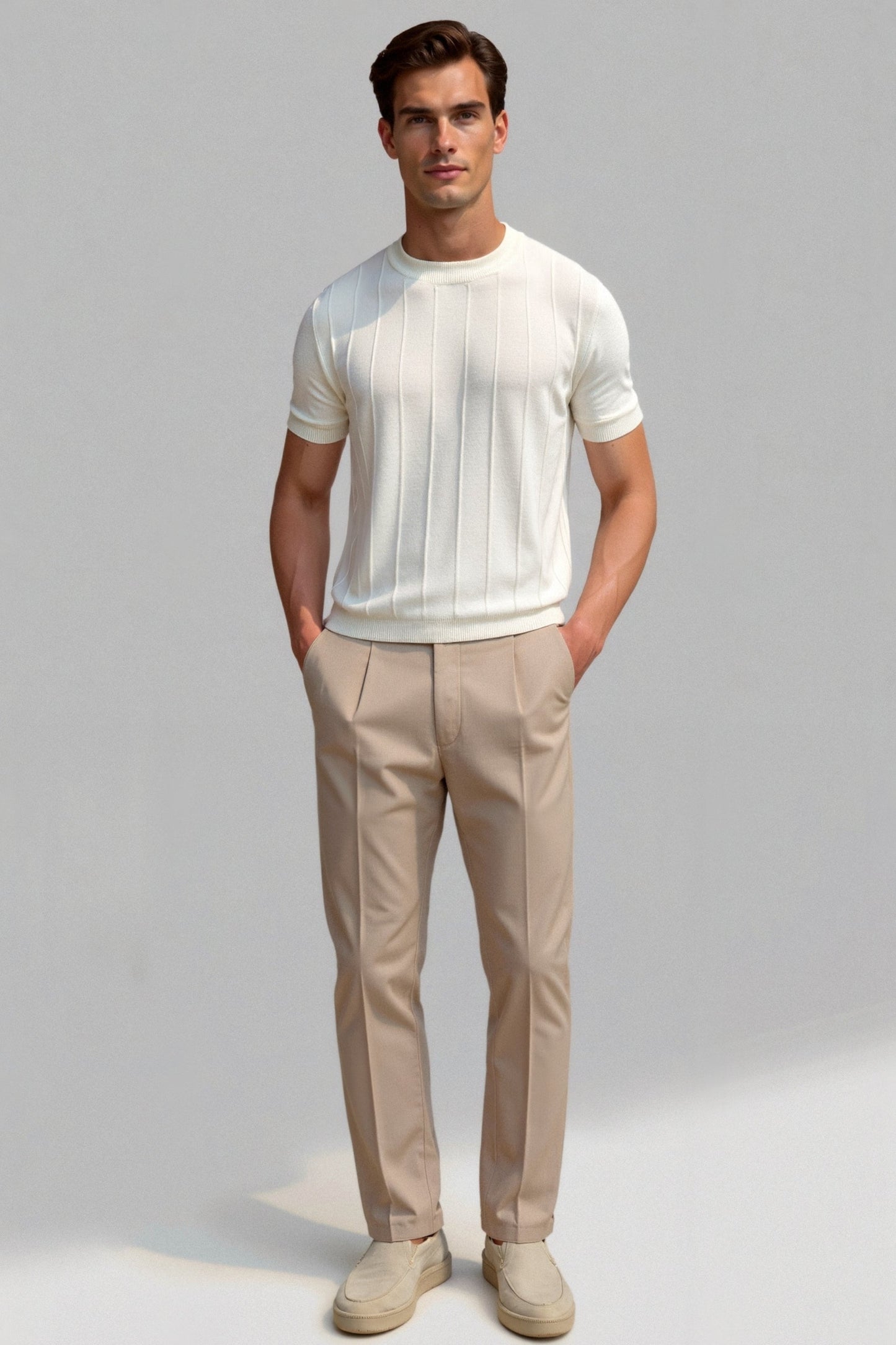 Heren T-Shirt Gestreept O-Hals Klassiek Casual
