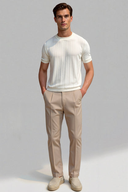 Heren T-Shirt Gestreept O-Hals Klassiek Casual