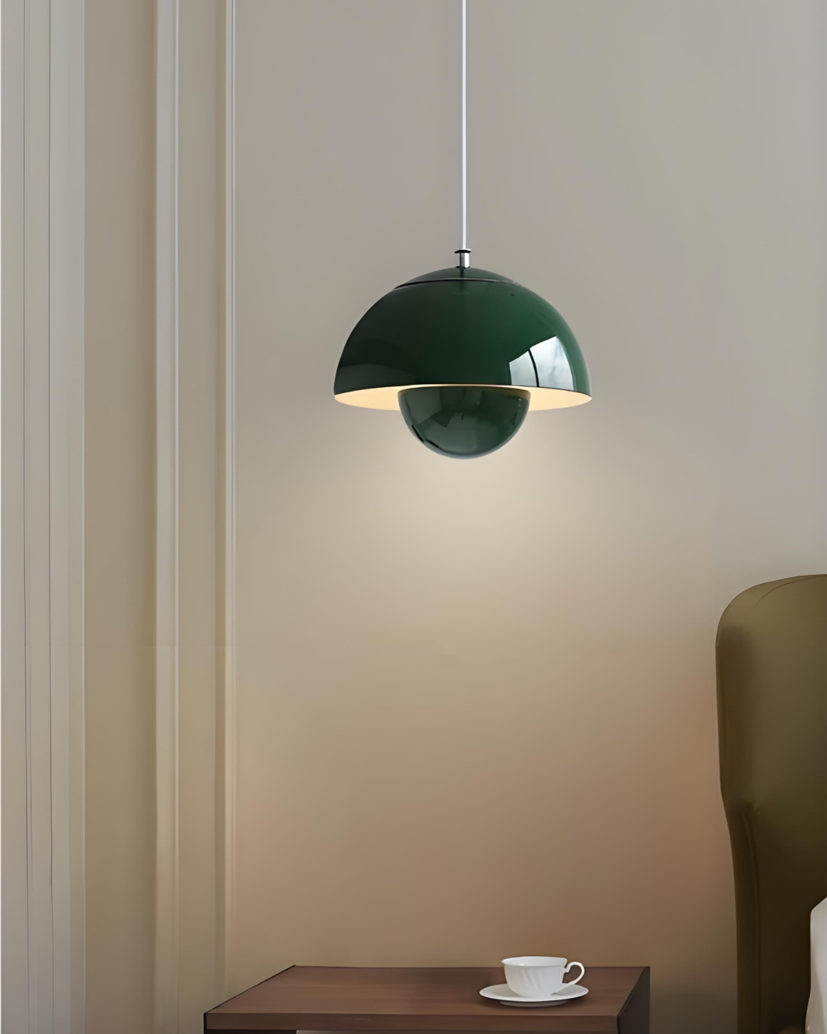 Minimalistische Hanglamp Wit Rond Design Scandinavisch Interieur Eetkamer Slaapkamer Woonkamer Sfeerverlichting