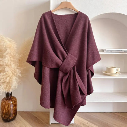 Lichte Poncho Cape met Bescherming tegen Wind en Kou – Warme Shawl voor Najaar en Winter