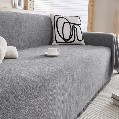 Chenille Bankhoes met Kwastjes – Stijlvolle Bescherming voor Bank en Fauteuil – Wasbaar & Waterdicht