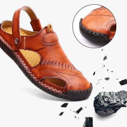 Orthopedische Heren Lederen Sandalen – Comfortabel Zomerse Slippers met Antislip Zool Casual Pantoffels