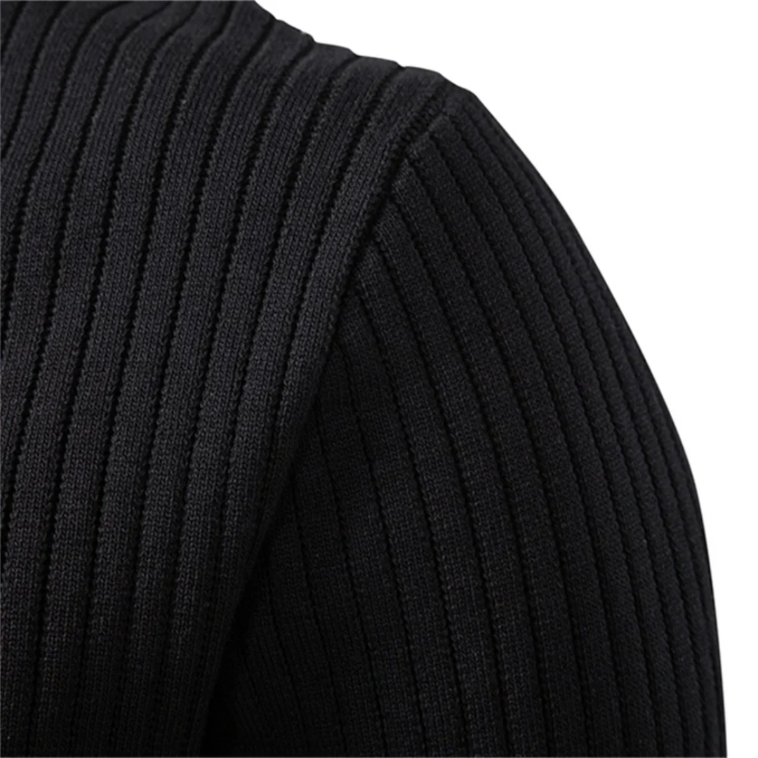 Ribgebreide Henley Trui Comfortabel en Verfijnd