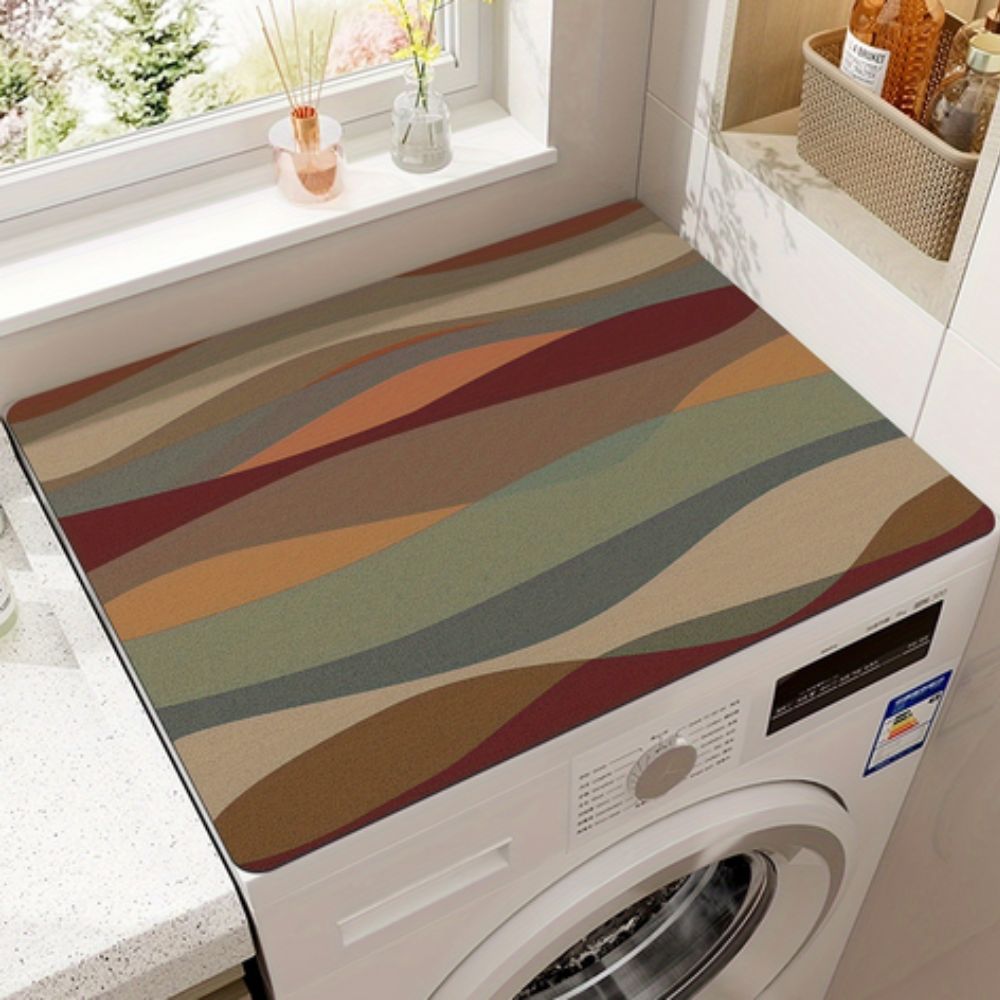 Beschermende Apparaatmat met Retro of Modern Design – Anti-Slip Microvezeldoek voor Keukenapparaten – Stijlvolle Bescherming tegen Krassen, Stof en Vocht – Verkrijgbaar in Retro Plaid, Blauw, Grijs, Desert en Abstract – 20x24 inch