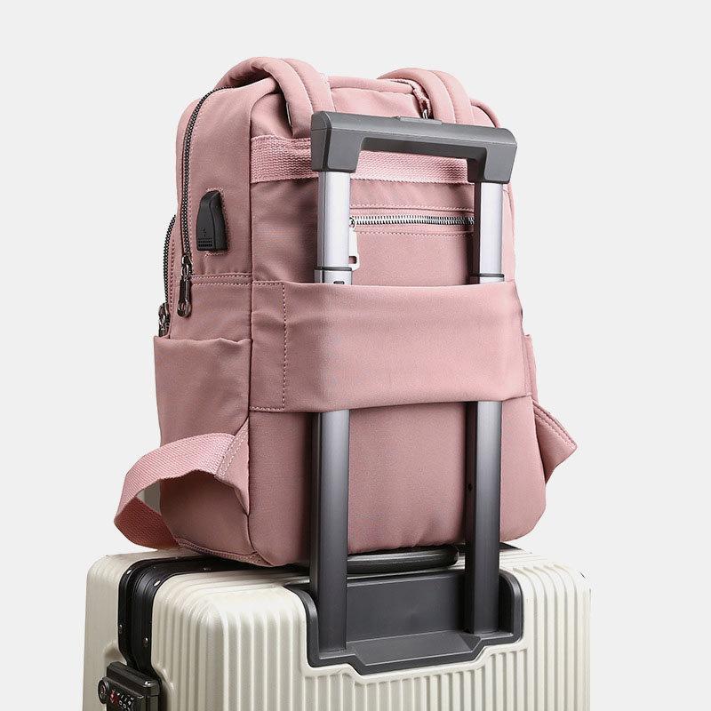 Waterdichte Dagelijkse Rugzak met USB Oplaadpoort Zwart Grijs Roze Groen Blauw Rood Multifunctioneel voor Werk School Reizen Laptop iPad Telefoon Opslag