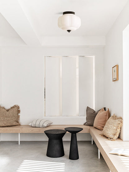 Retro Plafondlamp met Melkglazen Kap – Verfijnde Semi-Flush Mount Verlichting voor Moderne Interieurs