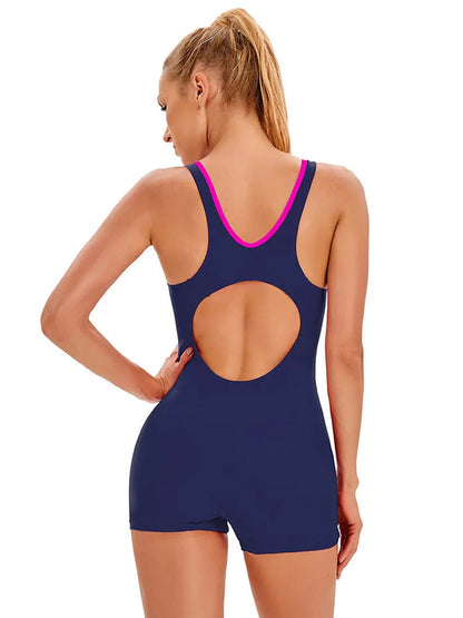 Dames Badpak Patchwork Sportief Zomer Badmode