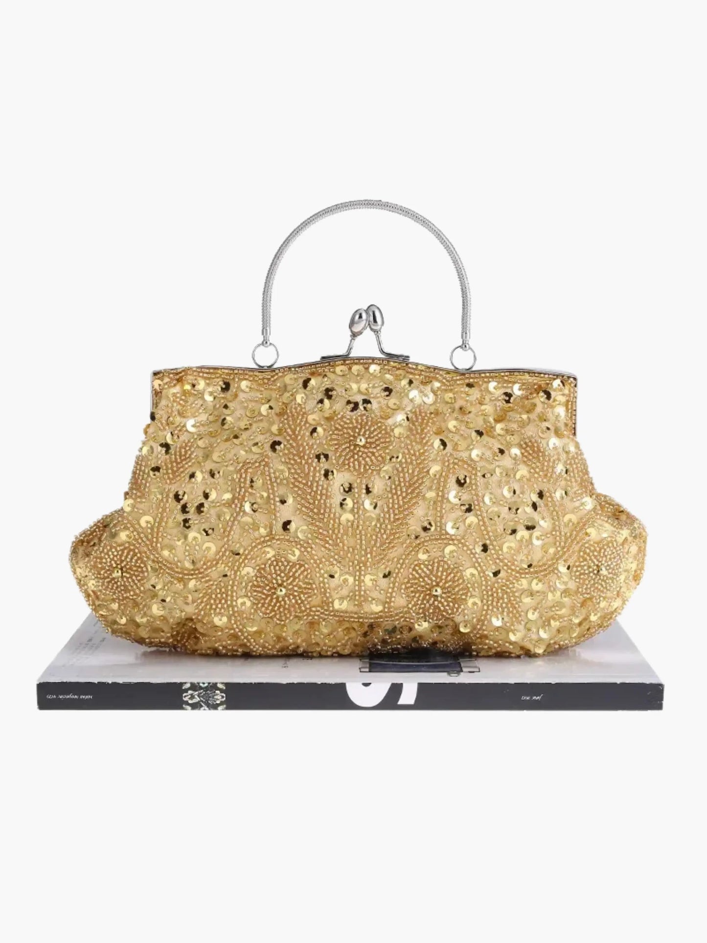 Vintage Handtas Geborduurd Leer Stijlvol