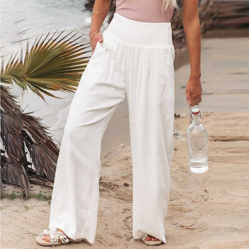Vrouwelijke Zomerbroek Elastische Band Losse Fit Oversized - StudioMarella