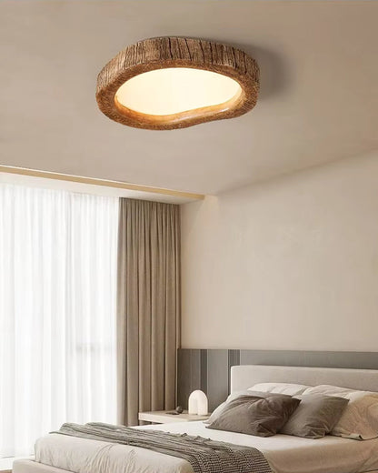 Moderne Houten Plafondlamp Met Warme LED Verlichting En Minimalistisch Design