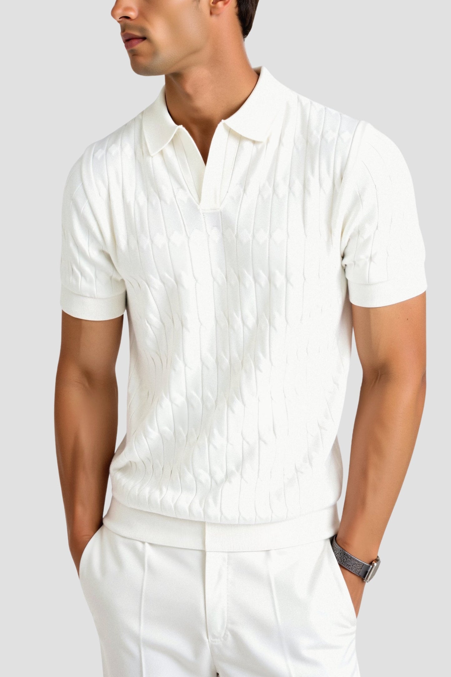 Witte Heren Poloshirt Klassiek en Stijlvol