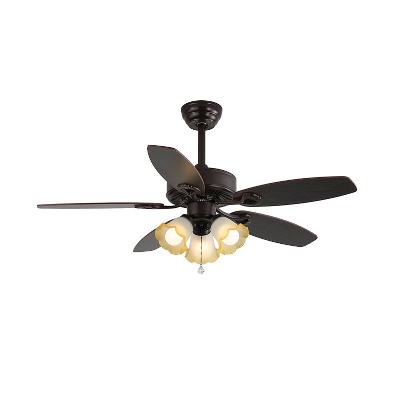 Plafondventilator met Verlichting en Afstandsbediening Klassiek Hout en Glas Ø107cm