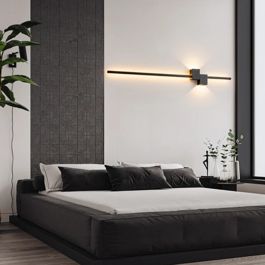 LED Wandlamp Modern Aluminium 62cm Warm Wit Zwart Wit Goud