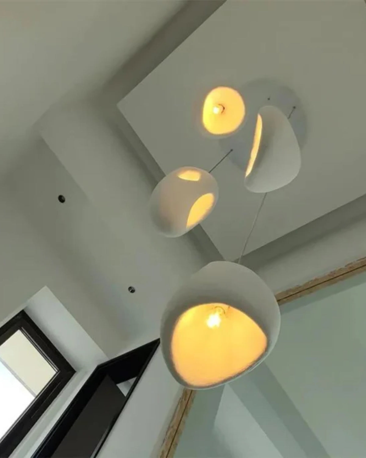 Organische Steen Hanglamp – Sculptural Elegantie voor Modern Interieur