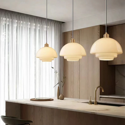 Hanglamp Glas E27 Goud Rond Woonkamer Eettafel Keuken Organisch Design Sfeerverlichting Modern Interieur
