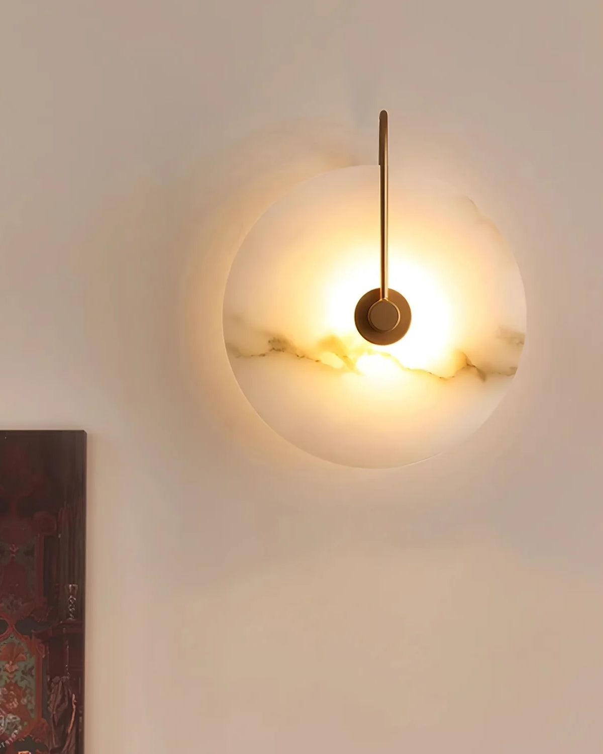 Ronde LED Wandlamp Acrylaat 20-25cm Zwart Goud Warm Licht Slaapkamer Hal