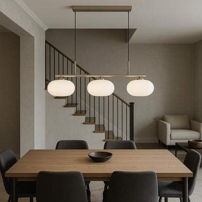 Bauhaus 3-kops hanglamp glas metaal zwart kookeiland eetkamer verlichting moderne design lamp minimalistisch interieur