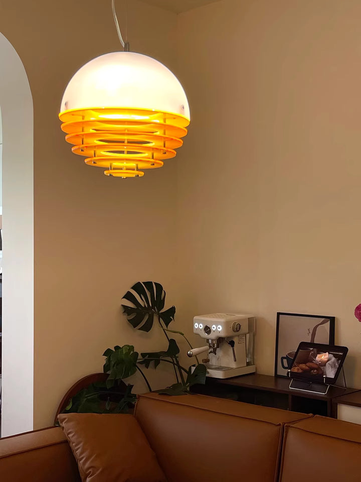 Stijlvolle Hanglamp Bauhaus Design Oranje-Wit Sfeerverlichting voor Moderne Interieurs