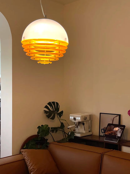 Stijlvolle Hanglamp Bauhaus Design Oranje-Wit Sfeerverlichting voor Moderne Interieurs