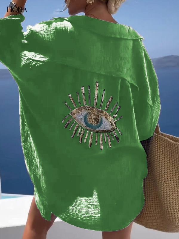 Vrouwelijke Blouse met Ogenprint