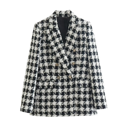 Heren Blazer Dubbele Knopen Elegant Getailleerd Luxe Jas
