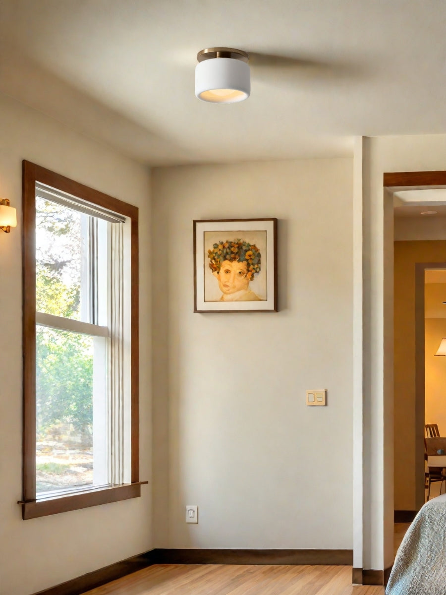 Porseleinen Plafondlamp met Strakke Montage – Moderne Lage Profiellamp Keramiek Opbouwverlichting